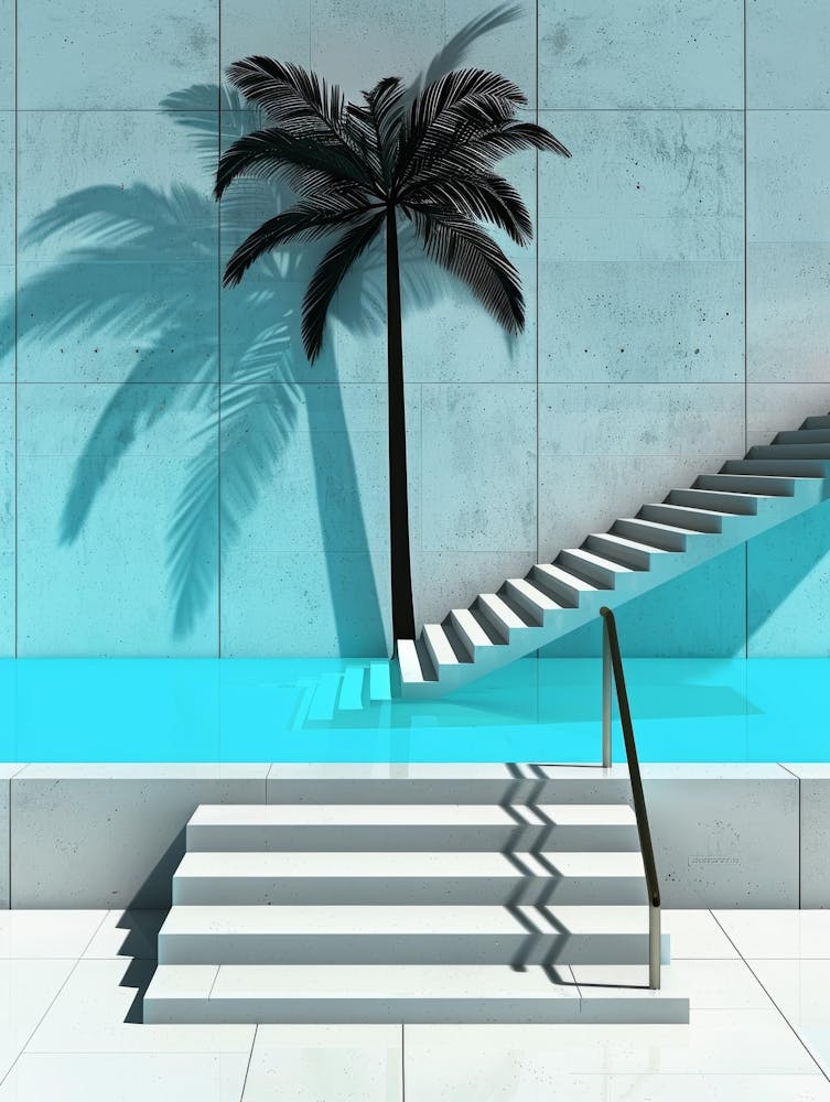 Palm Tree And Stairs