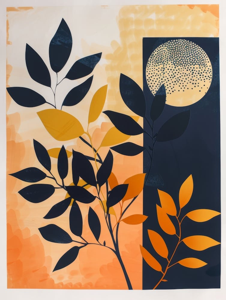 Moon And Leaves