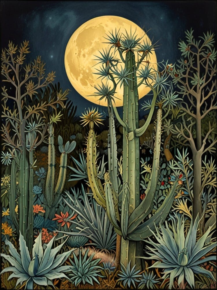 William Morris Cactus And Moon 1