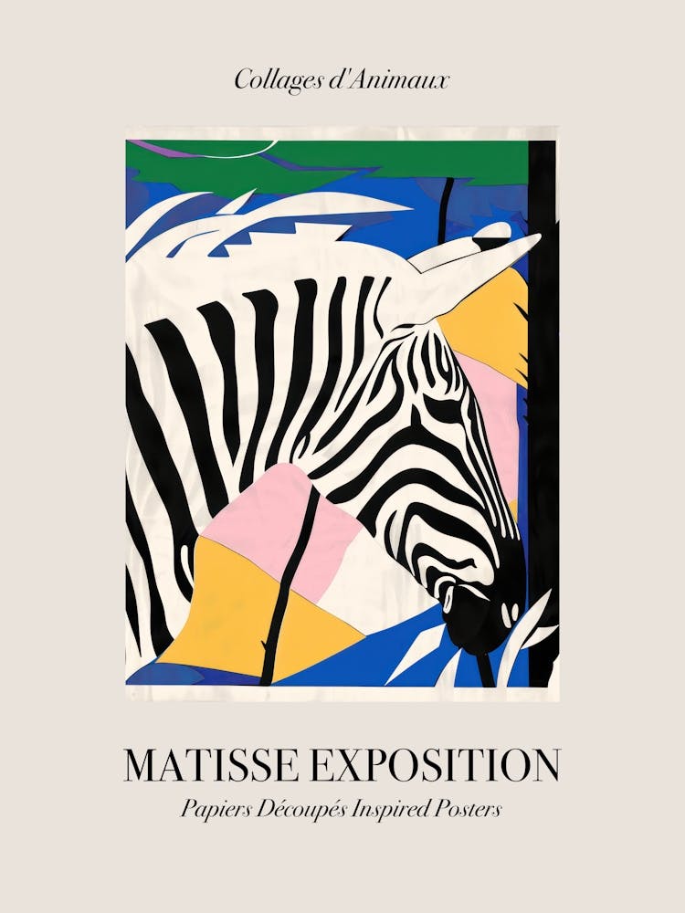 Zebra 1 - Matisse-inspiriert Tierschau - Poster