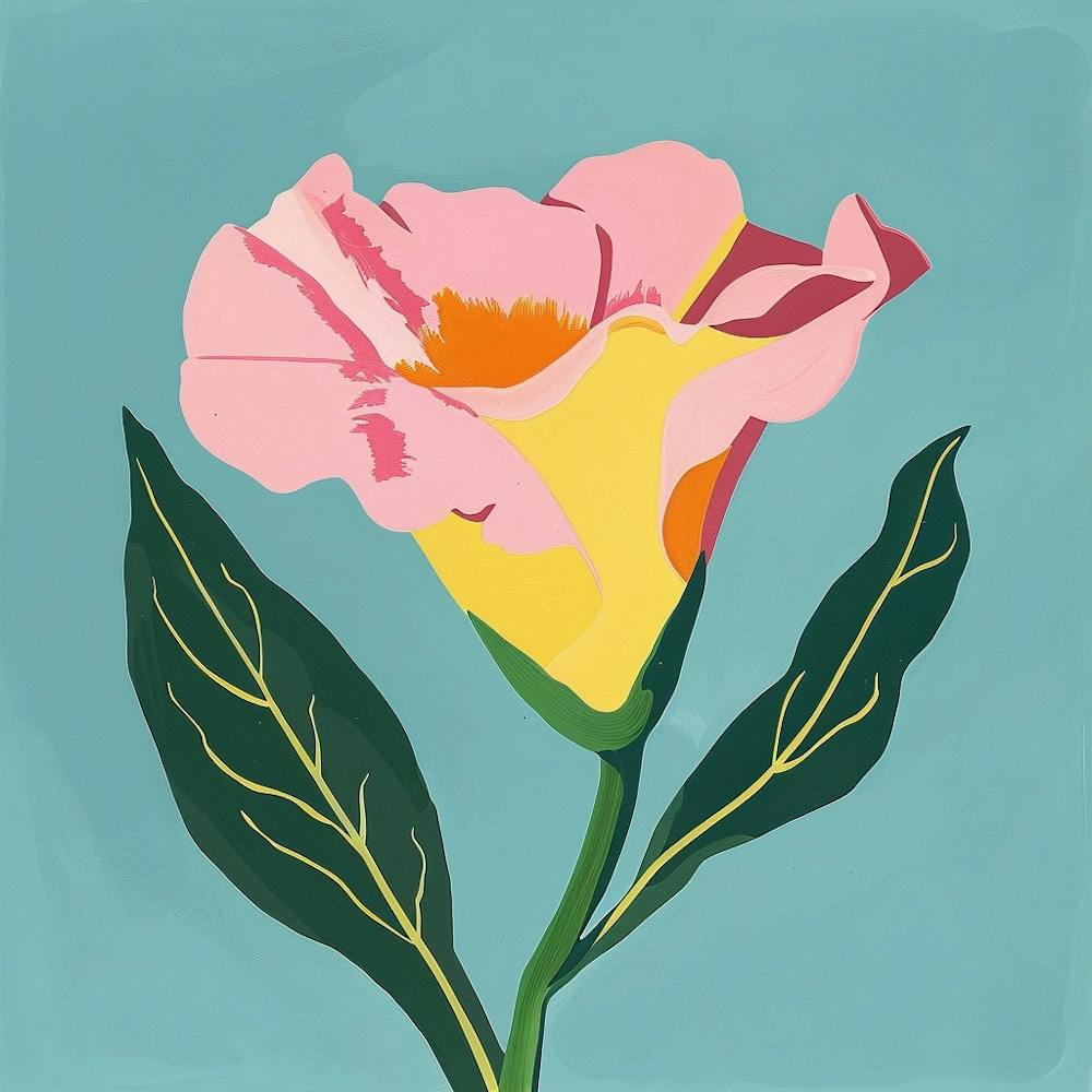 Lisianthus 1 Square Flower Illustration