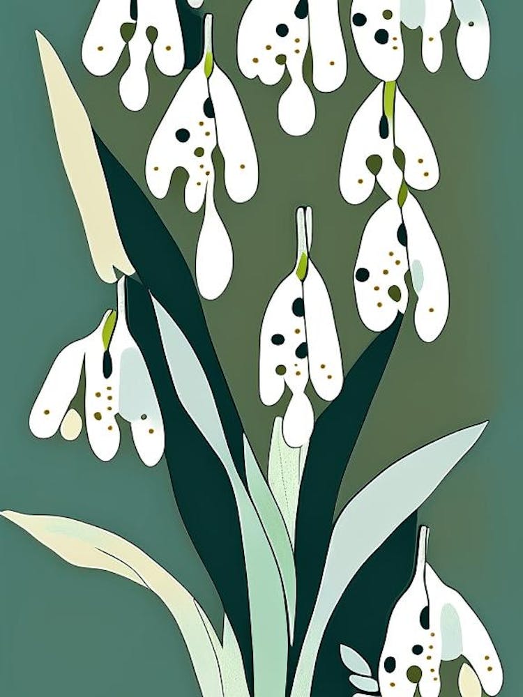 Lily Of The Valley Wildflower Modern Muted Colours 2