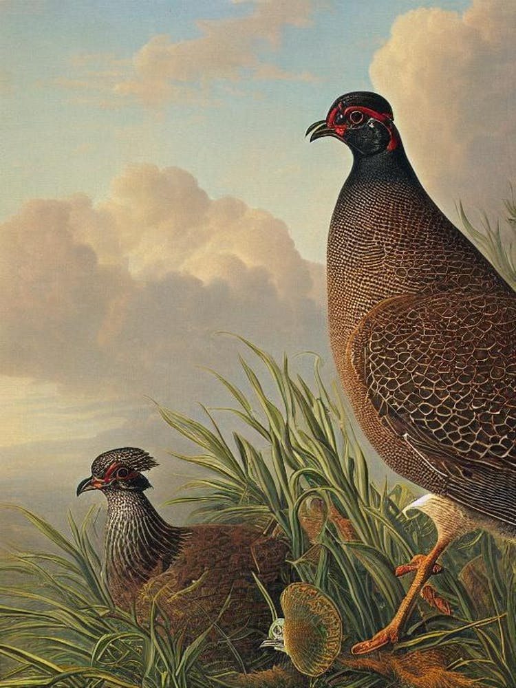 Grouse Haeckel Style Vintage Illustration Bird