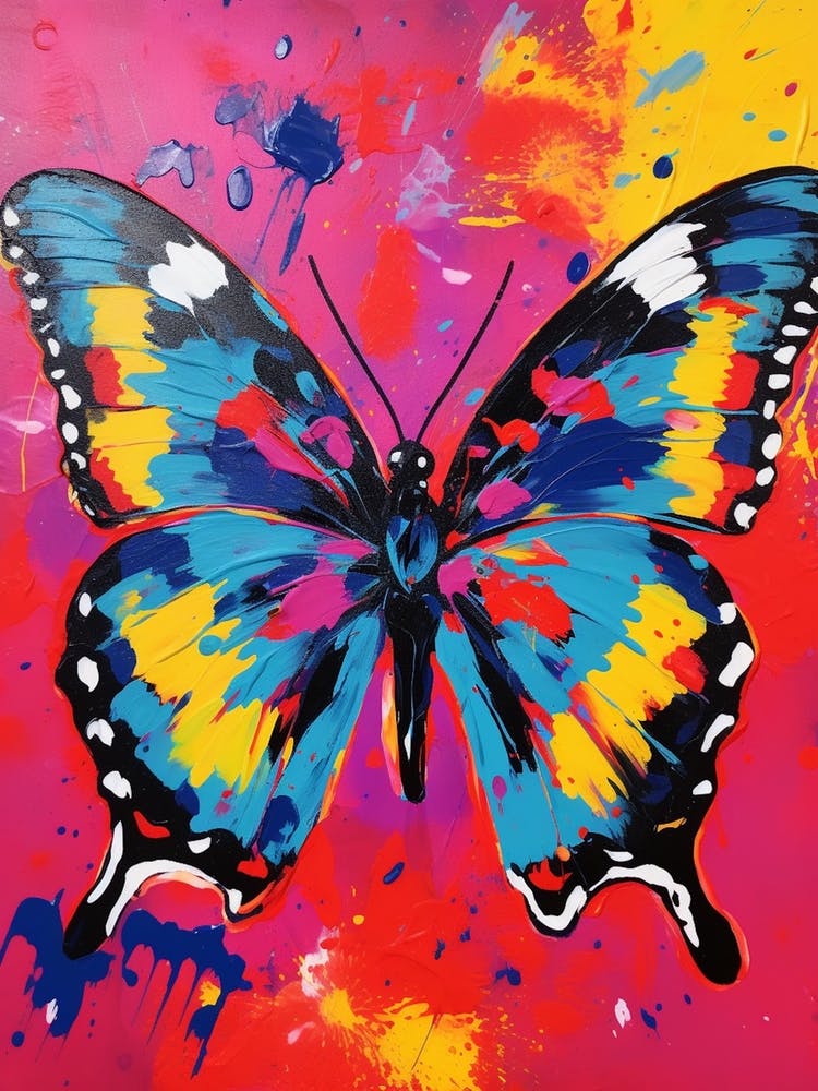 Pop Art Small Tortoiseshell Butterfly  4
