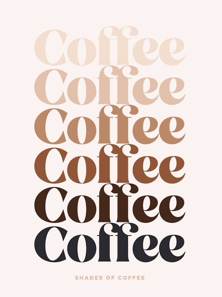 All shades of Coffee - Retro typographic