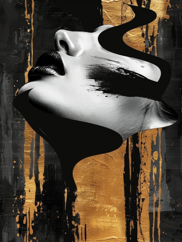 Gold And Black Canvas Print 26