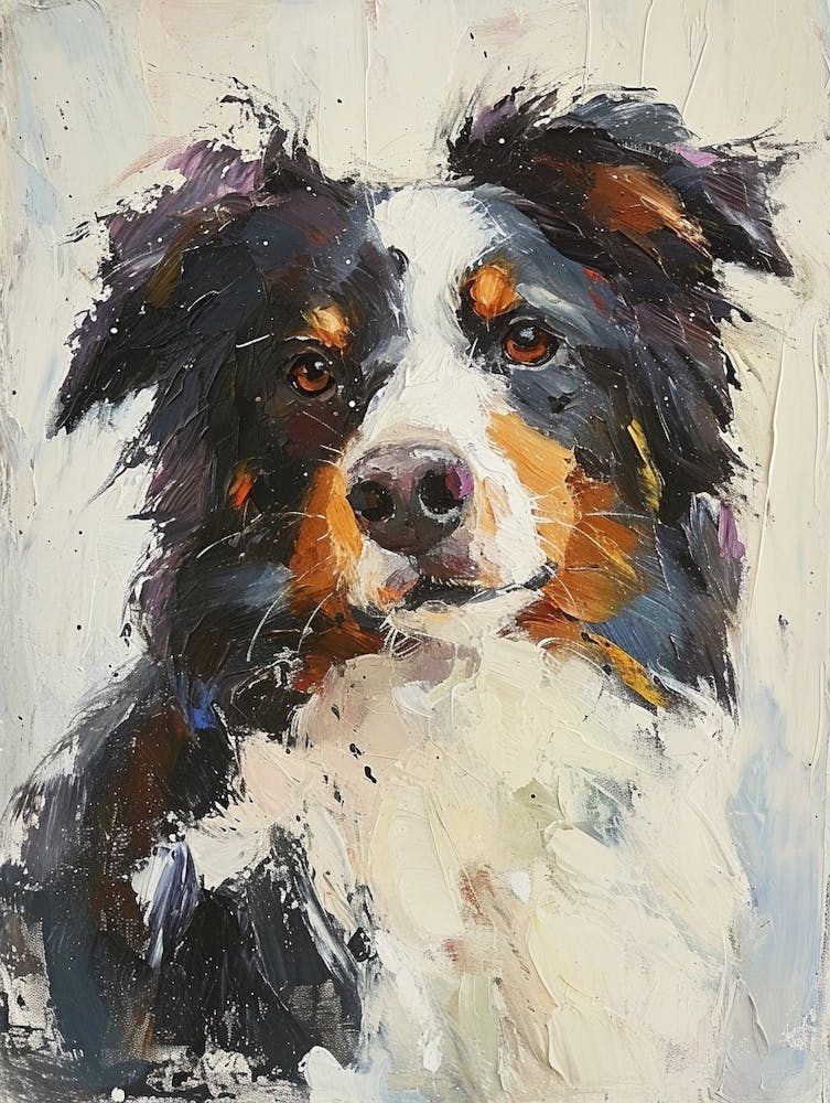 Australian Shepherd Dog  Acrylic Painting 10