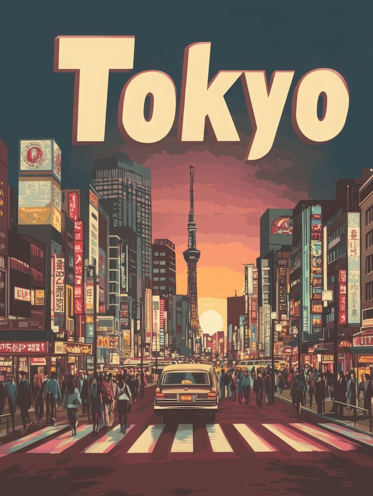 Aihrgdesign A Classic 1960s Travel Poster For Tokyo