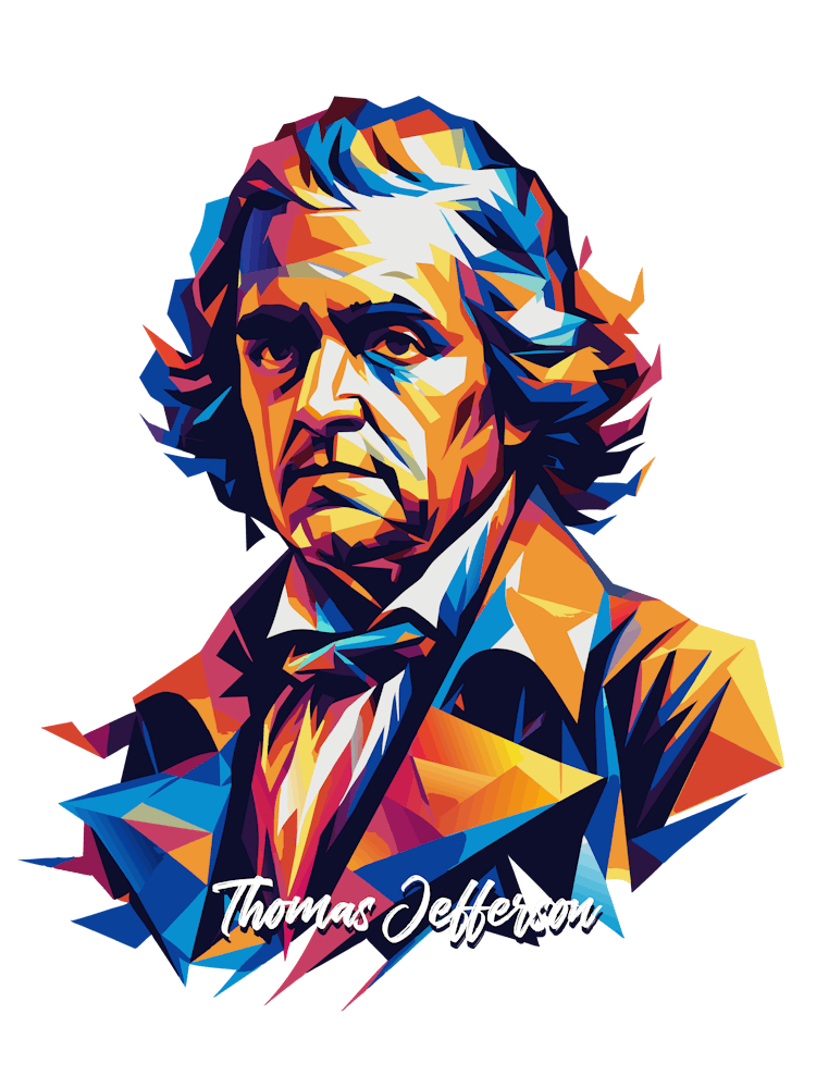Thomas Jefferson 01 Portrait WPAP Pop Art