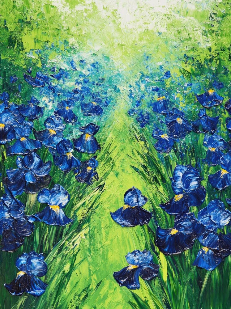 Blaues Schwertlilienfeld