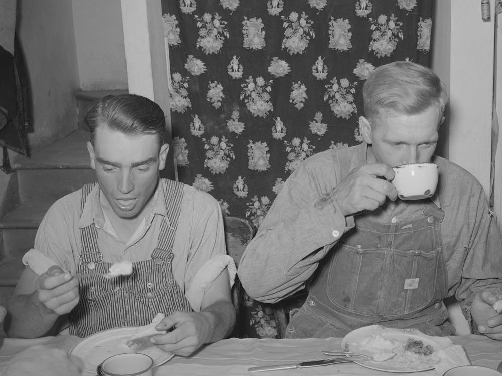 Mormon Farmers Eating Dinner, Box Elder County, Utah By Russell Lee