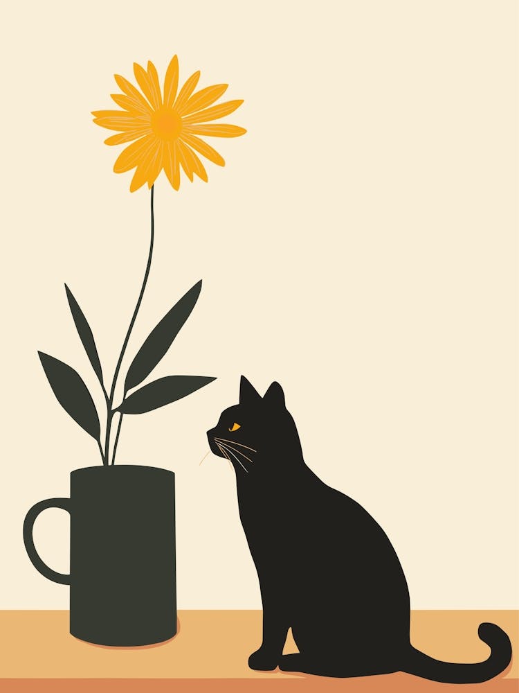 Katze Und Blume