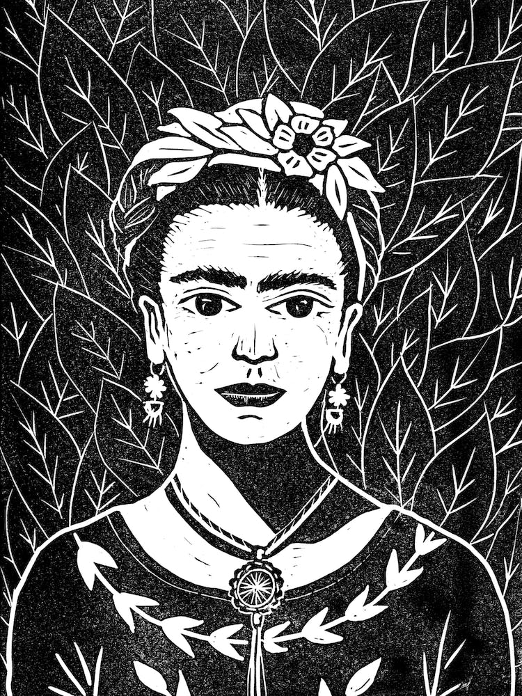 Frida Kahlo Lino Print