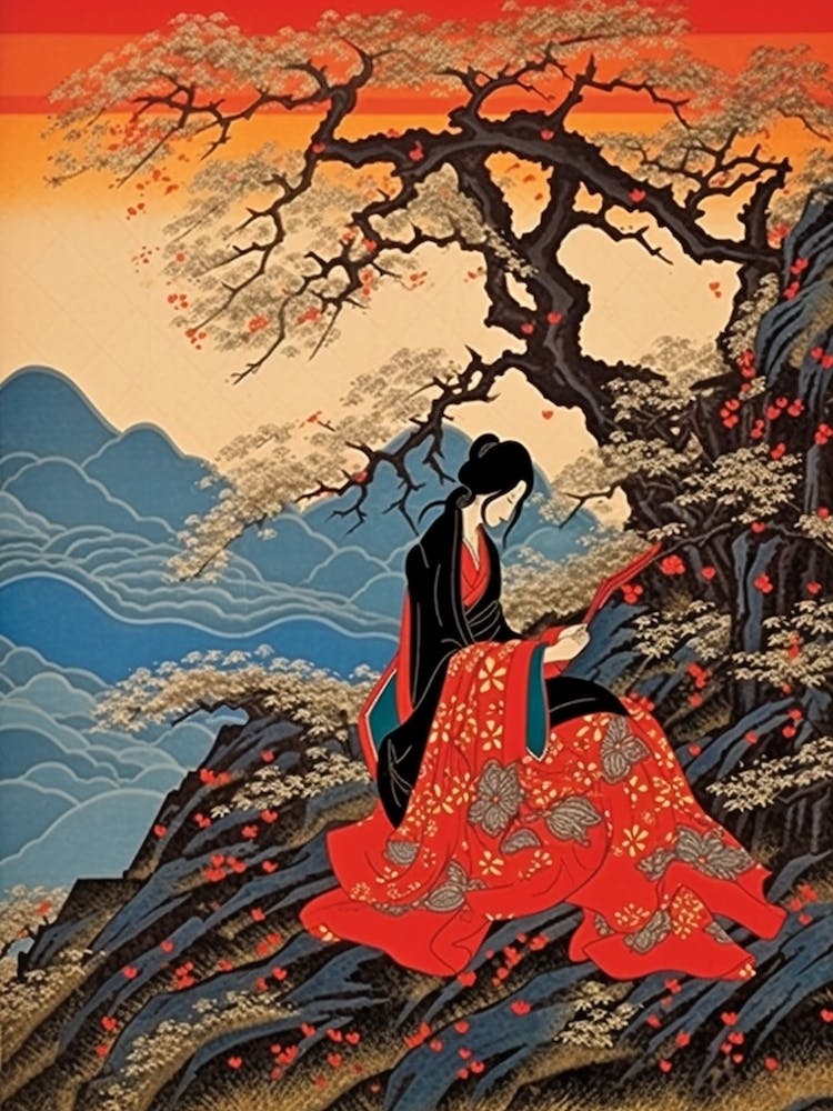 Osorezan, Japan Vintage Travel Art 4