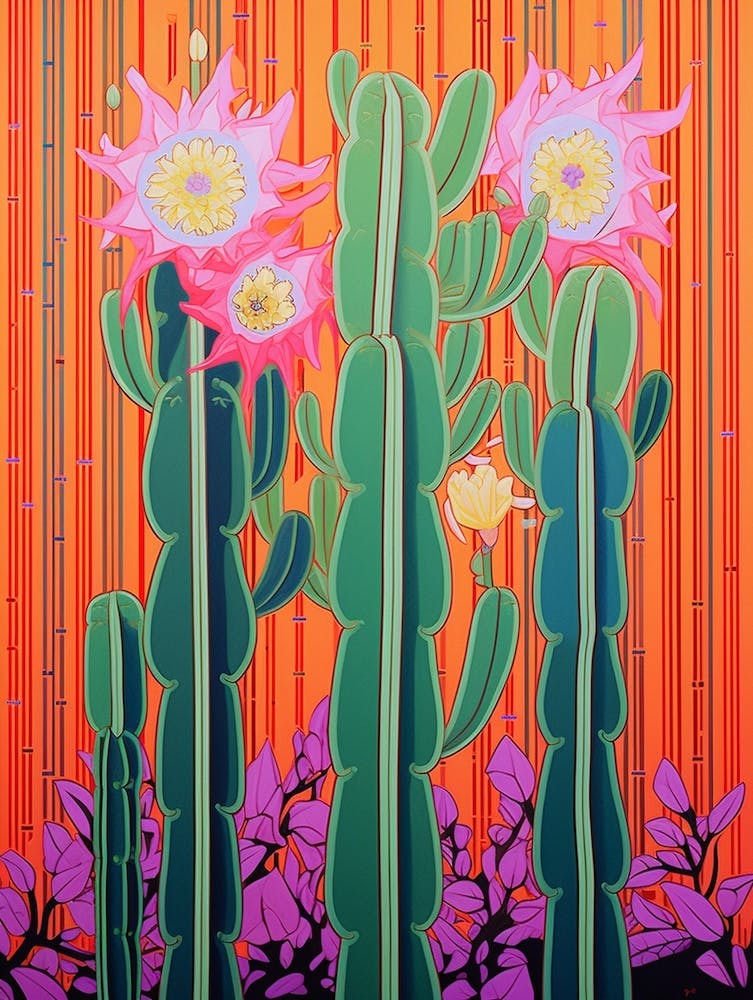 Mexican Style Cactus Illustration Ladyfinger Cactus 1