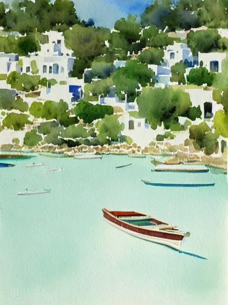 Paros Greece Watercolour Tropical Destination