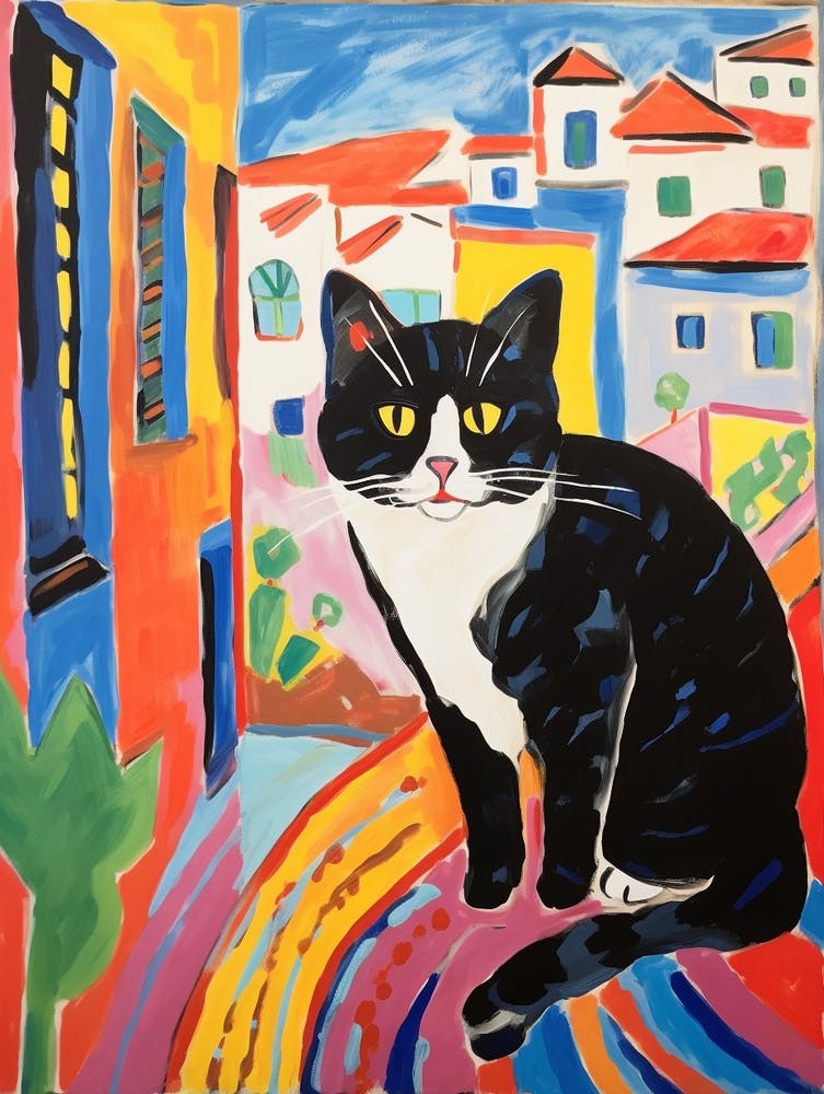 Painting Of A Cat In Tangier Morocco 2