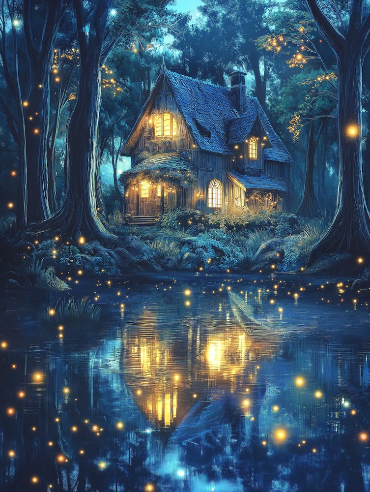 Starry Night By The Lake 1