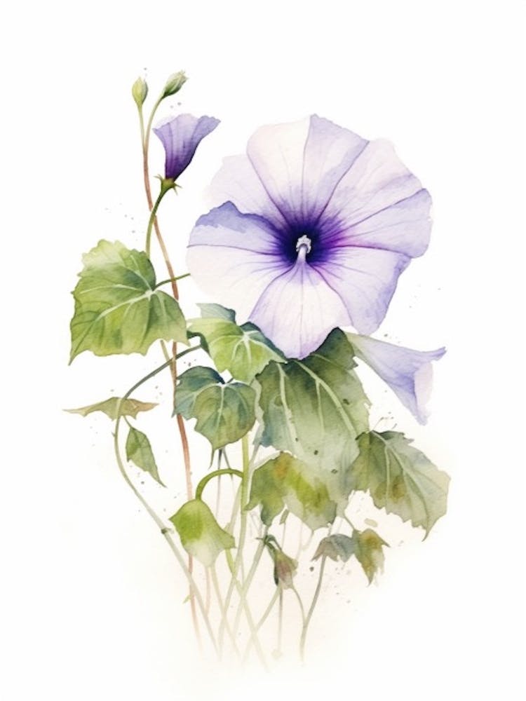 Beehive With Morning Glory Watercolour Illustration 2