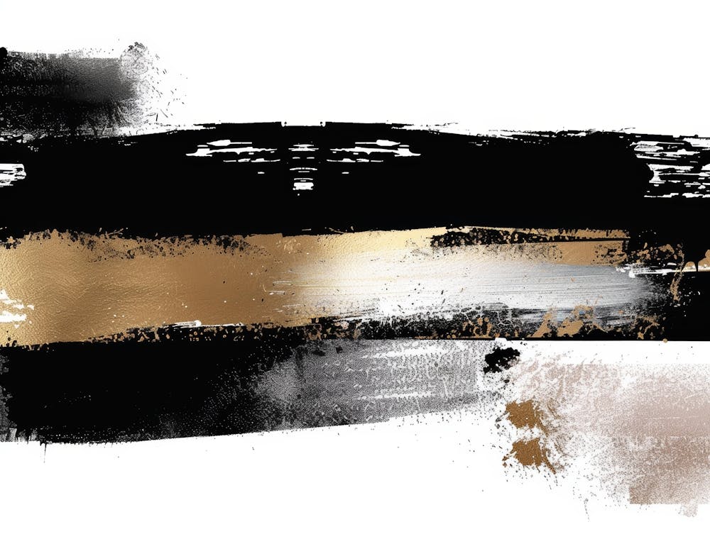 Abstract Black Gold Painting 3