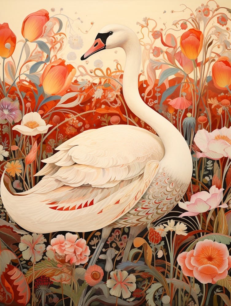 Cygne 1 Peinture d'Oiseau Détaillée