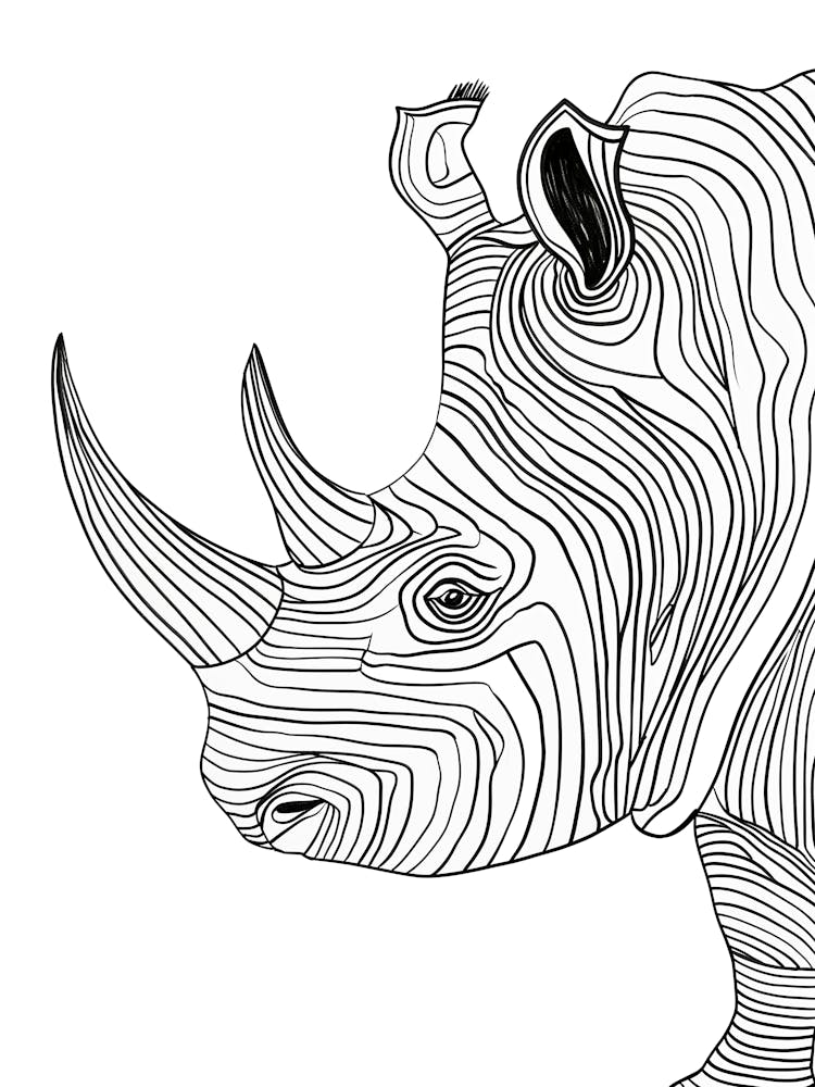 Rhinoceros Vector Illustration animal lines art