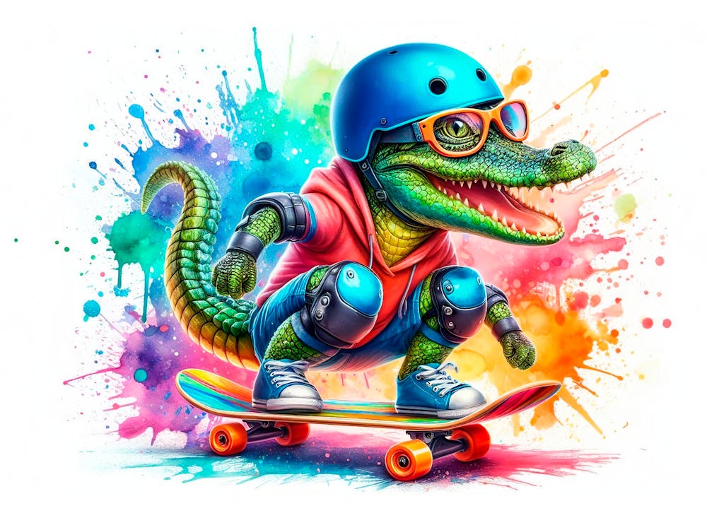 Crocodile Skateboarder