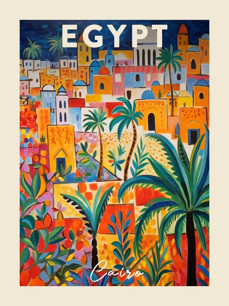 Cairo Egypt 1 Fauvist Painting  Travel Poster