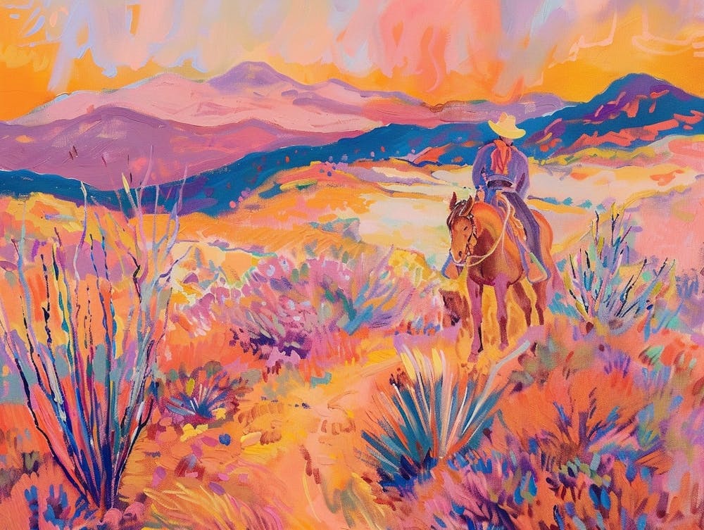 Cowboy Painting Santa Fe New Mexico