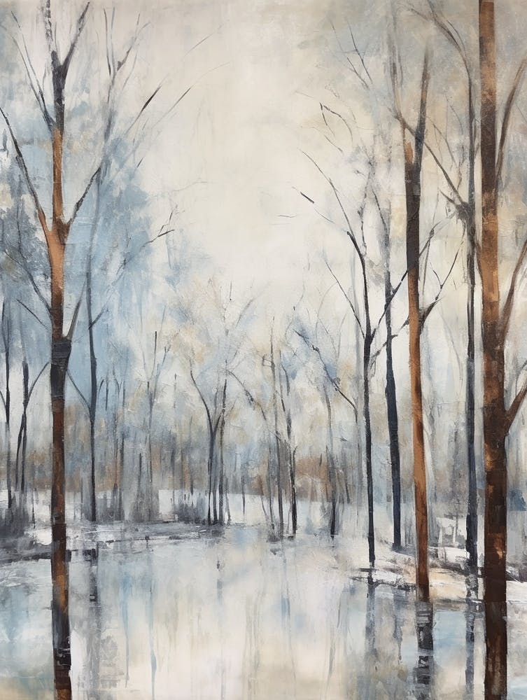 Winter City Park Painting Tiergarten Berlin 1