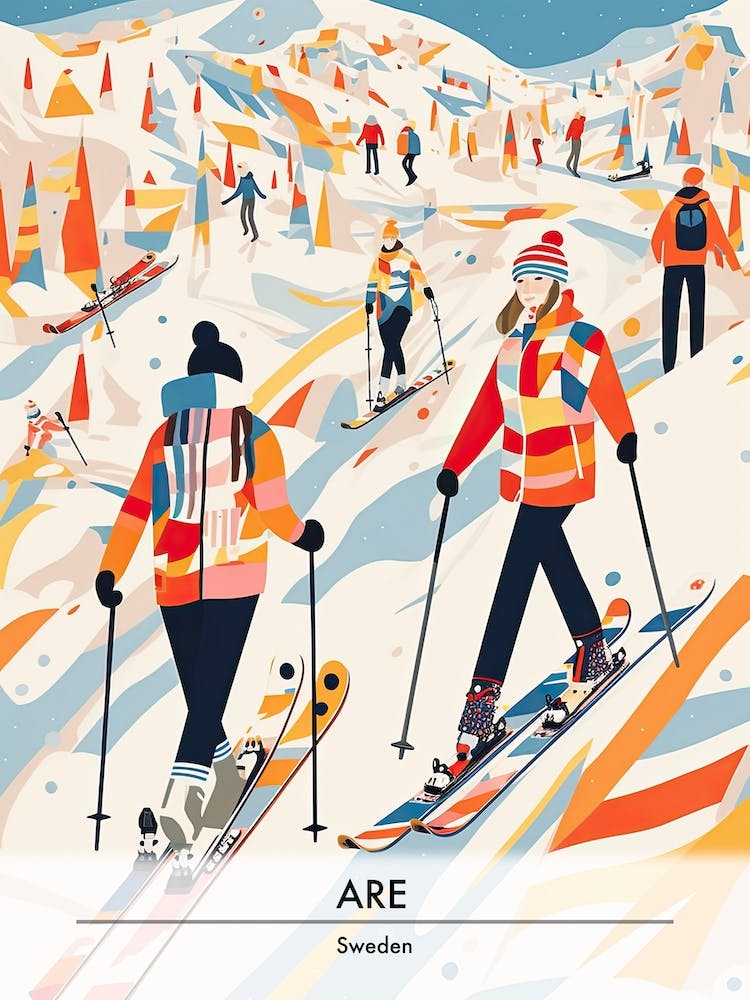 Are, Sweden, Ski Resort Poster Illustration 0