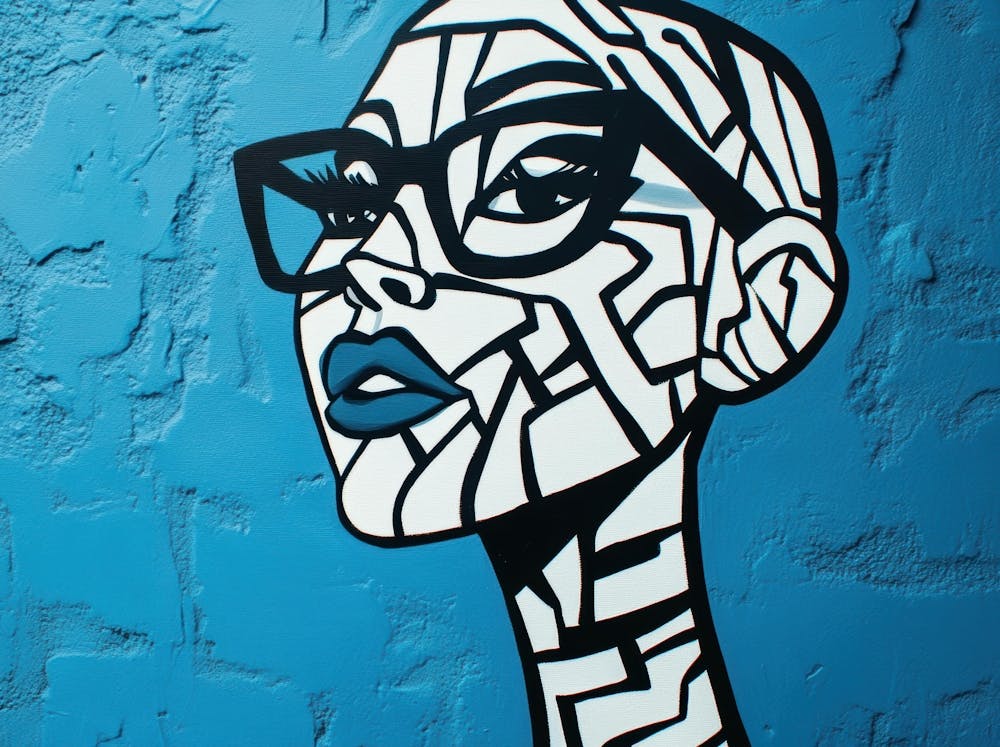 Abstract Woman With Glasses