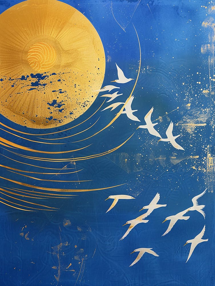 Birds Flying Over The Sun 1