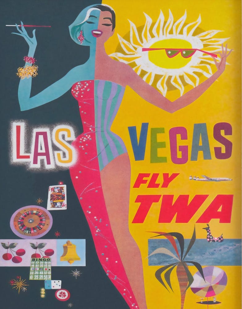 Las Vegas Retro Travel Vintage Poster
