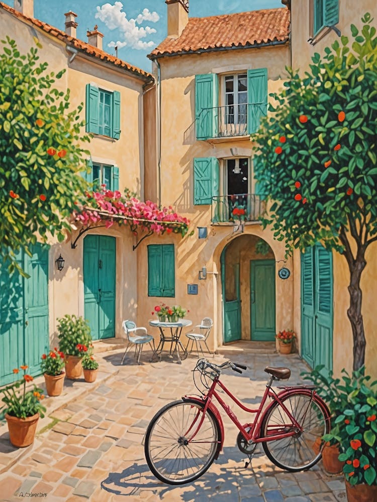 Bike In A Courtyard