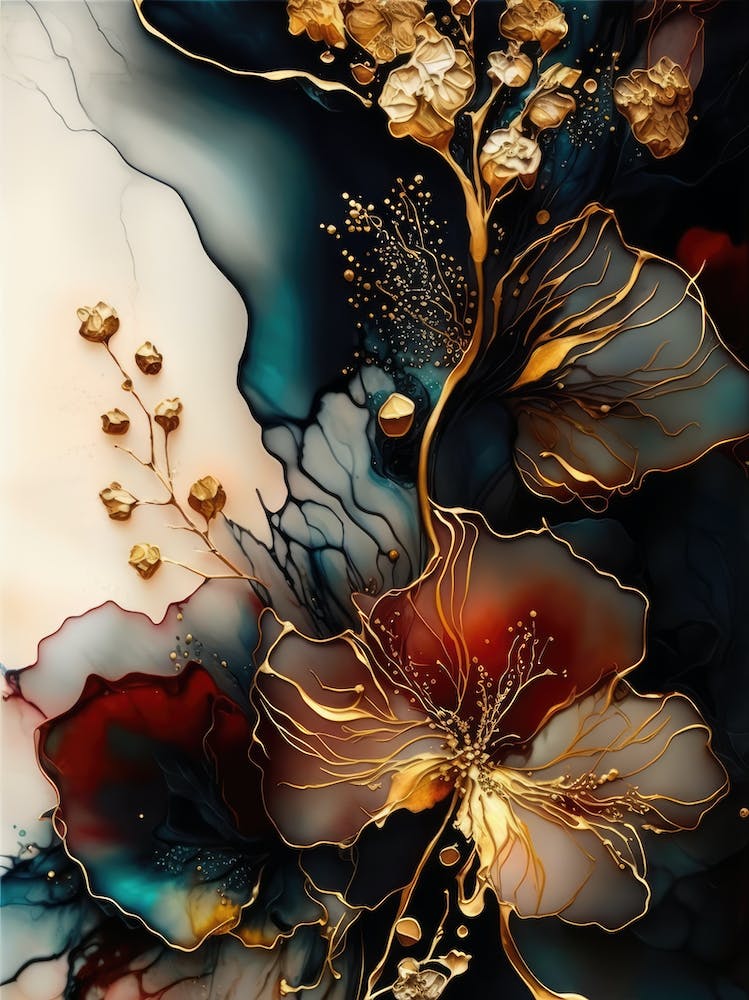 Colorful Abstract Fluid Ink Text