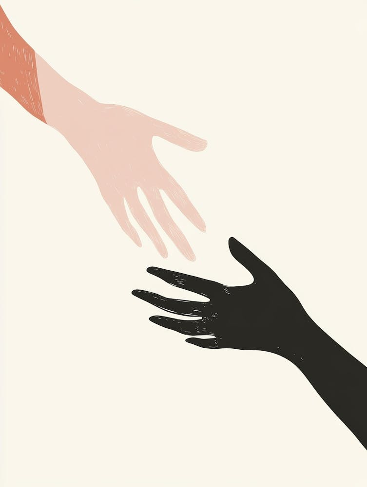 Two Hands Reaching For Each Other 2