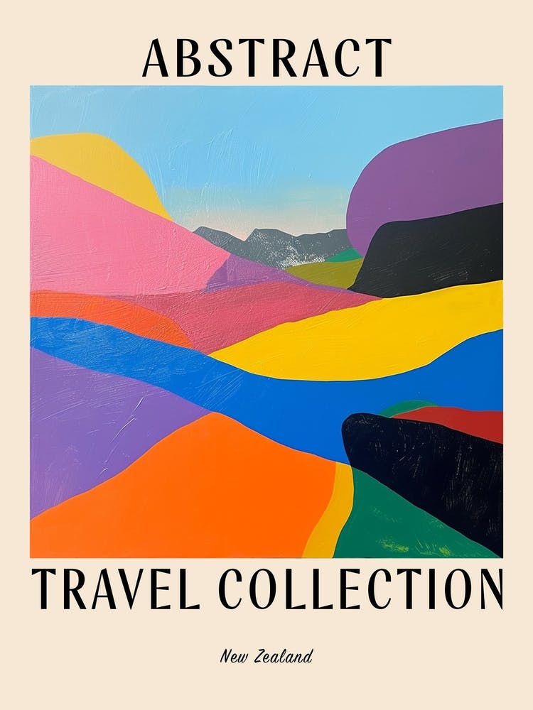 Abstract Travel Collection Poster New Zealand 2