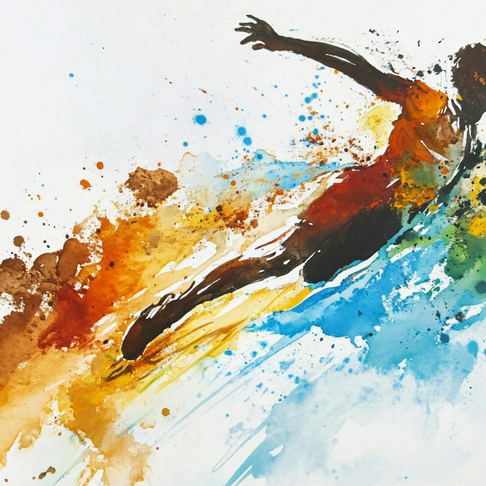 Runner In The Air Watercolor