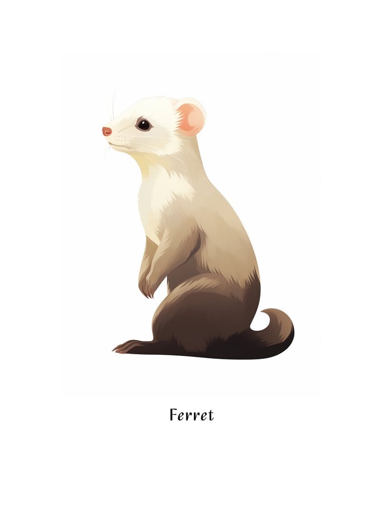 Ferret Kids Animal Poster