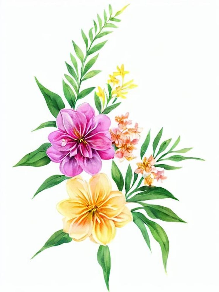 Laurel Watercolour Flower