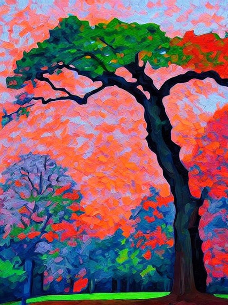 Südlicher Roteiche Baum Kubistisch