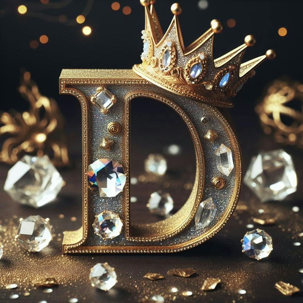 Letter D filled with diamonds
