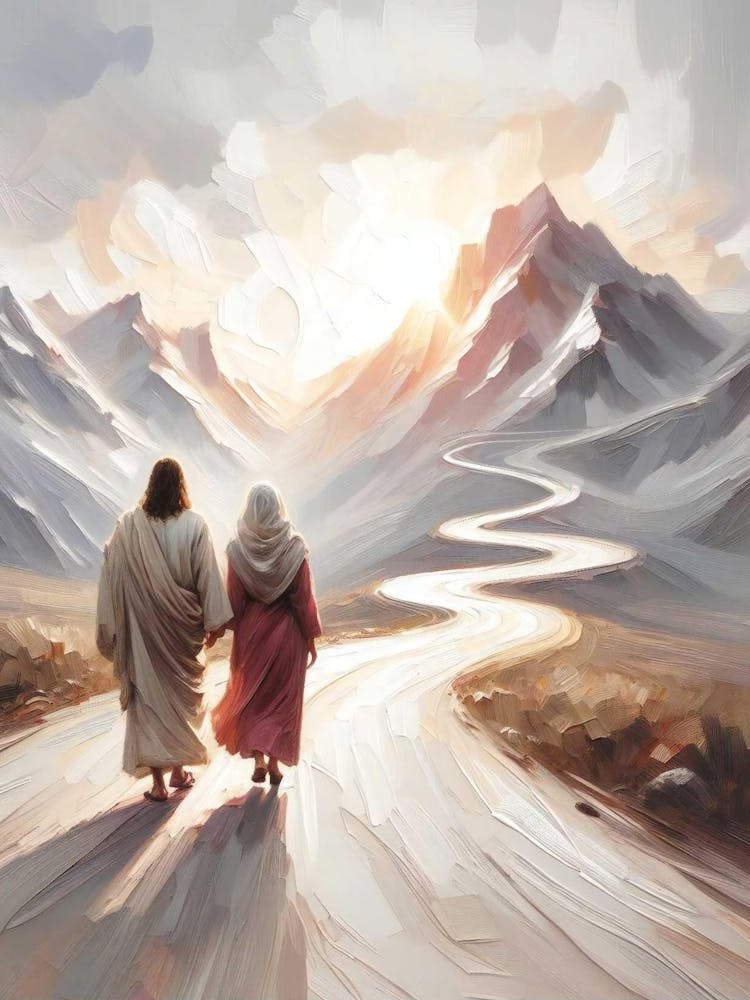 Jours de Triomphe, Peinture Chrétienne, Jésus Marchant avec une Femme, Image de Jésus, Art Lds, Art Mural Verset Biblique, Art Parabole, Impression Chrétienne