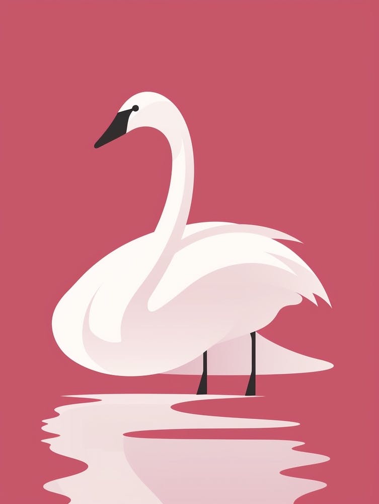 Minimalist Swan 4 Illustration