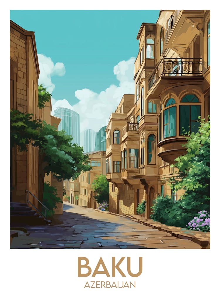 Affiche de voyage Baku