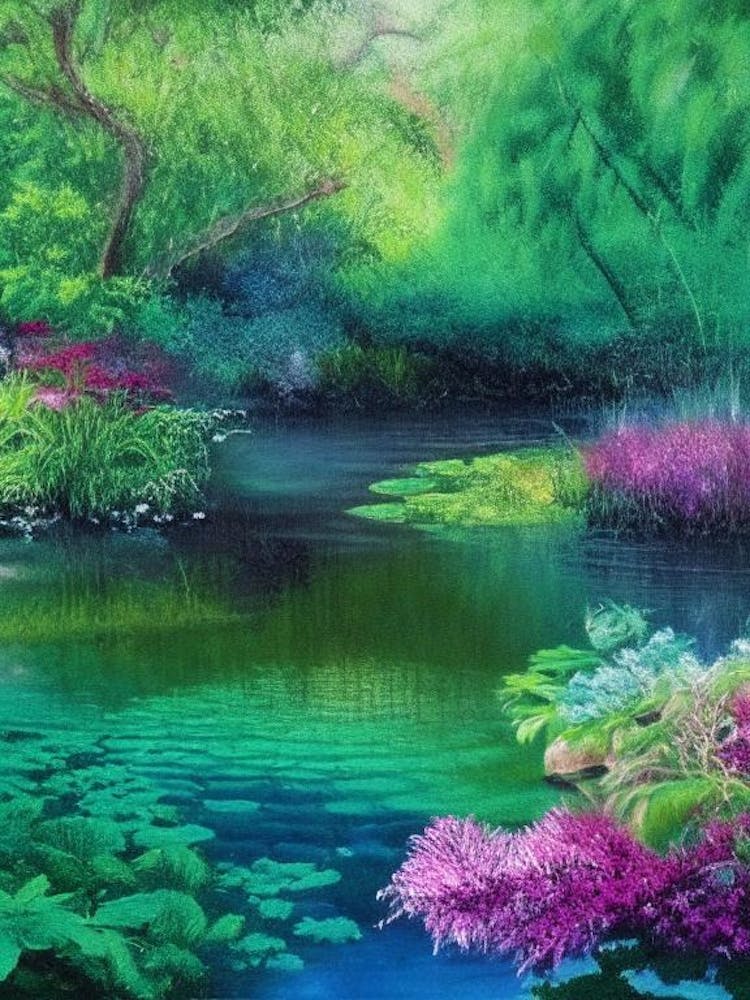 Water Gardens Waterscape Crayon 1