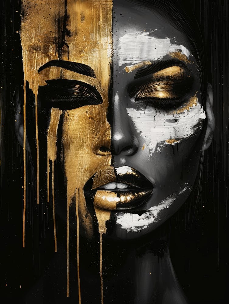 Gold And Black Canvas Art