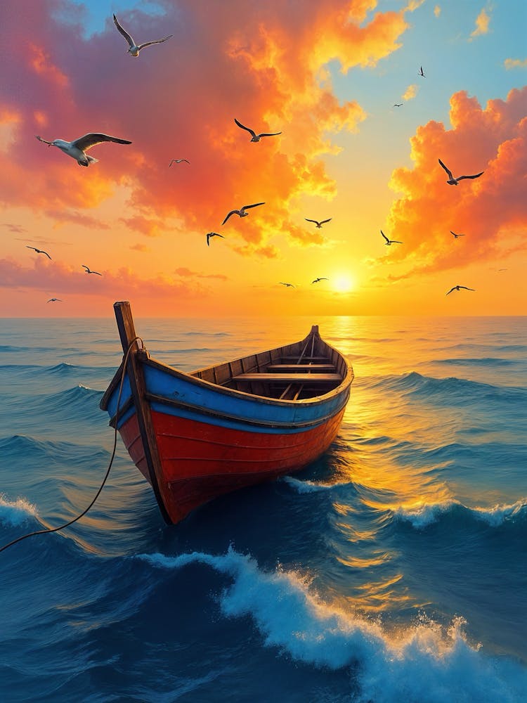 Boat At Sunset