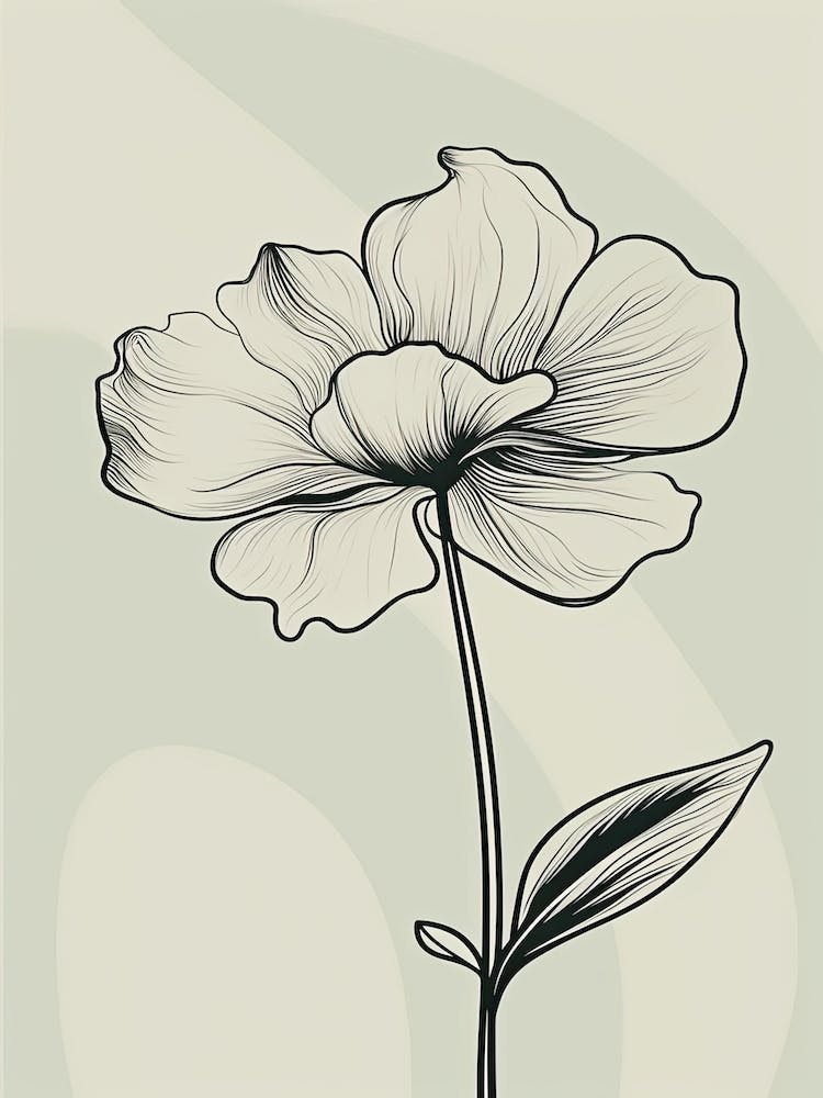 Daffodils Line Art Flowers Illustration Neutral 2